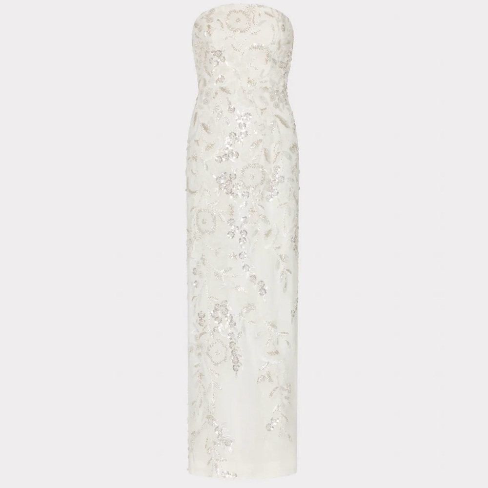 Milly Strapless Ivory Sequin Gown